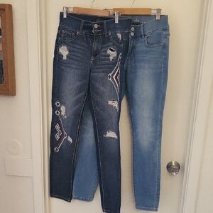 Bundle!2 Pairs Of Size 4 NY & Co High Waist Denim Leggings